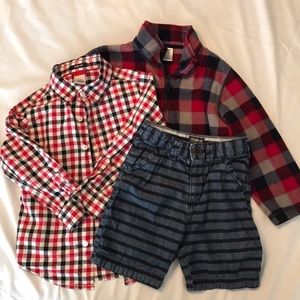 Gymboree Sz 4T-5T Fleece Flannel, Osk Kosk Shorts